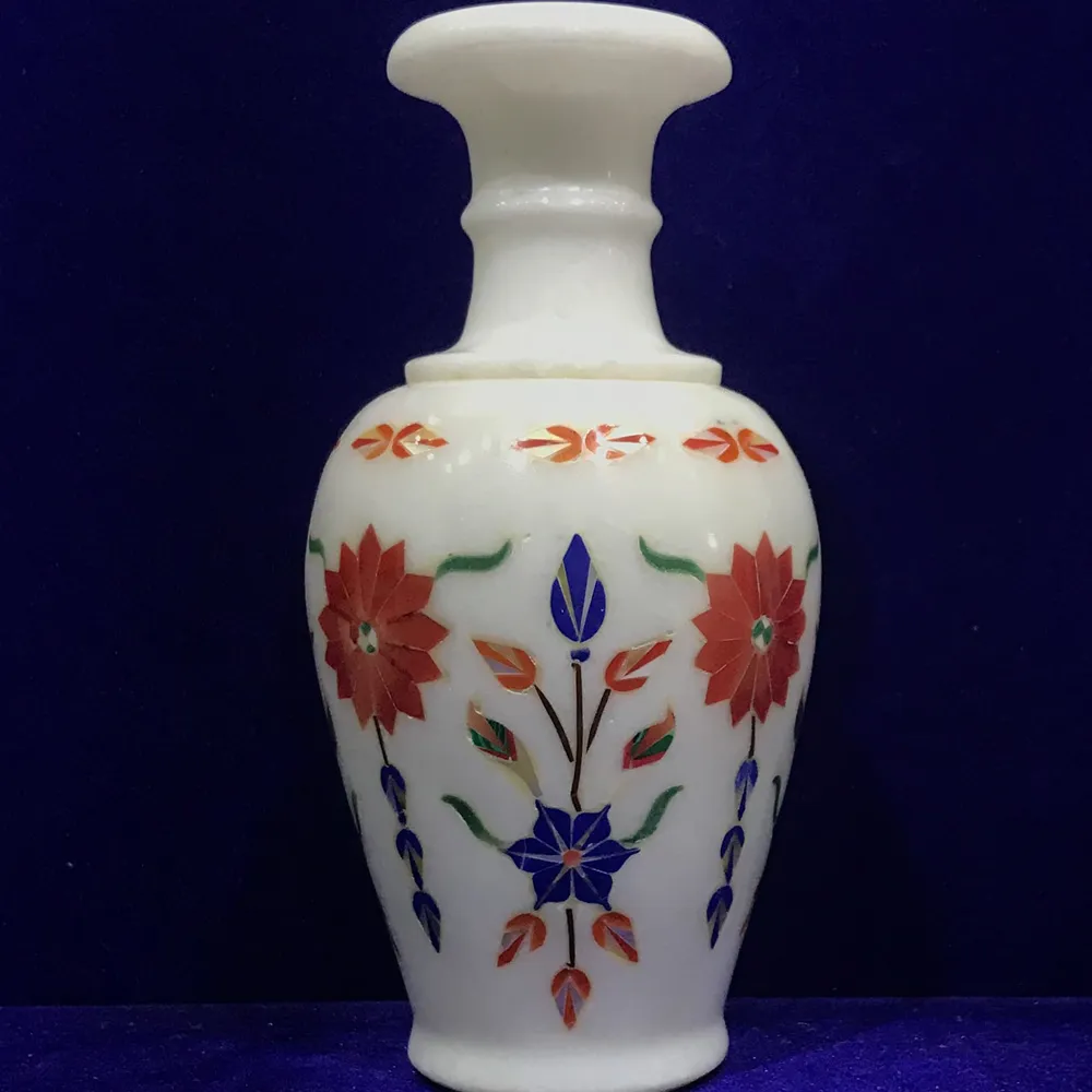 Stunning Marble Inlay Vase With Your Home Decor alternate view