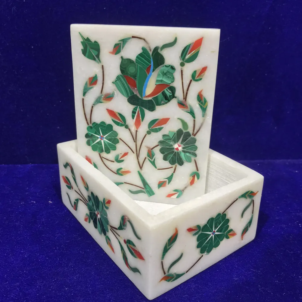 Exquisite Marble Inlay Jewelry Box For Showcases alternate view