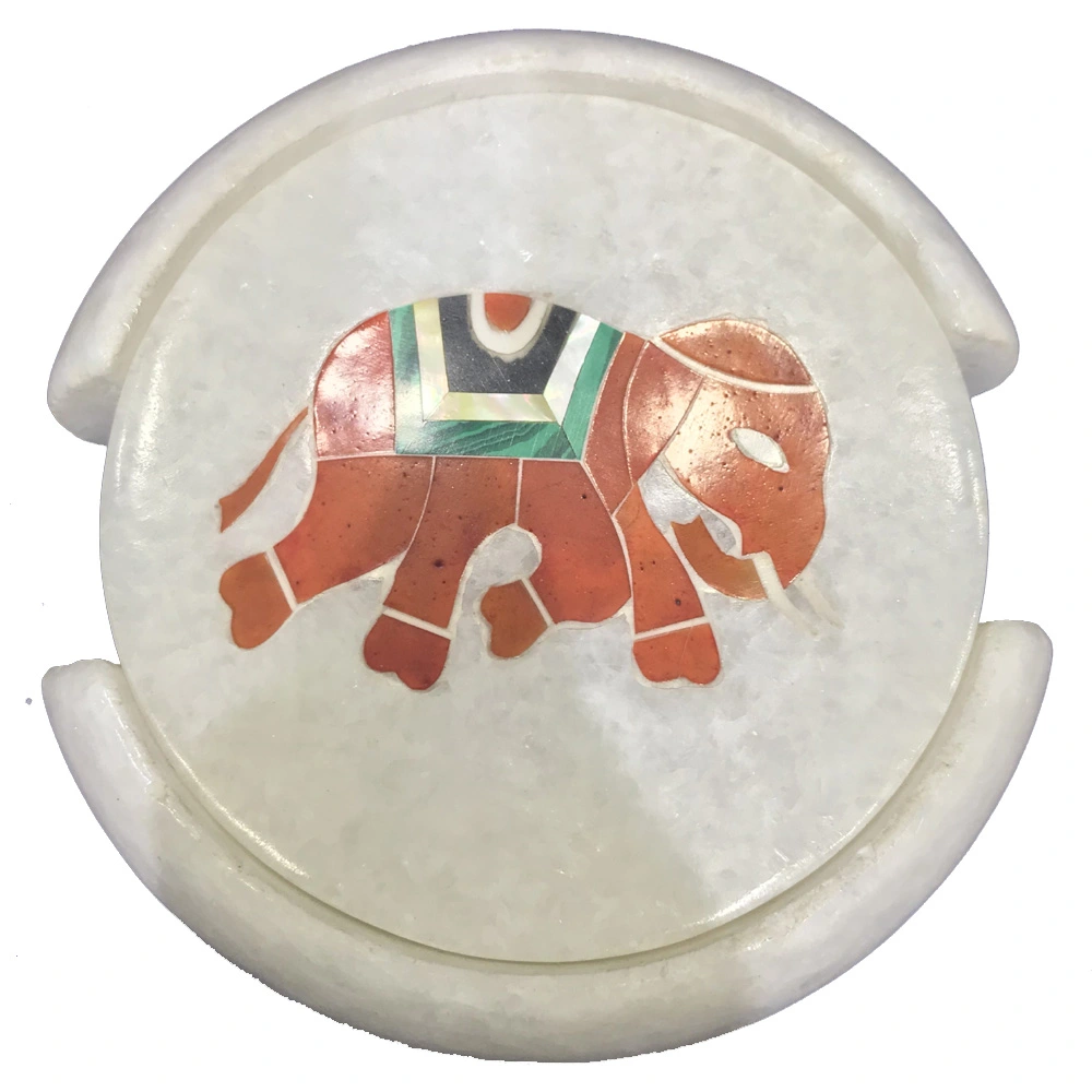 Marble Inlay Coaster – Handcrafted Artisan Elegance alternate view