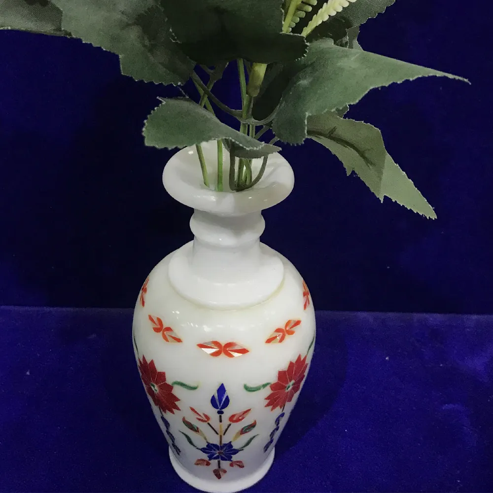 Stunning Marble Inlay Vase With Your Home Decor