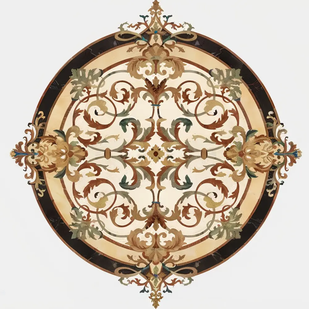 Luxurious Marble Inlay Flooring – Elevate Your Space with Timeless Elegance close detail
