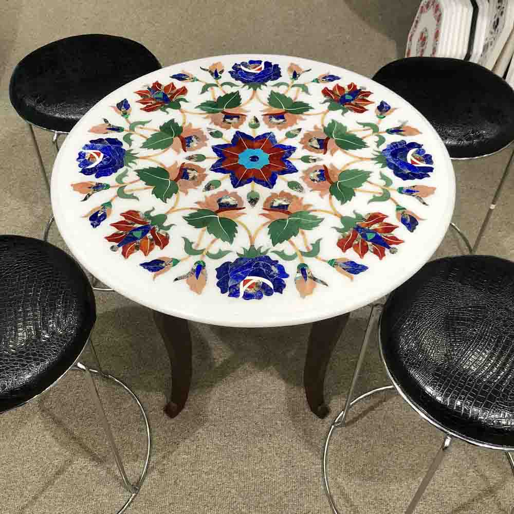 Marble Inlay Coffee Table – A Masterpiece of Art and Functionality