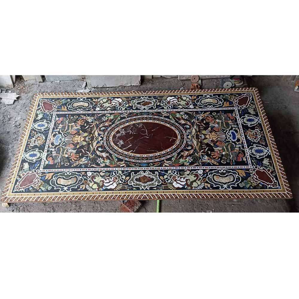 Marble Inlay Dining Table – A Stunning Centerpiece for Luxurious Dining