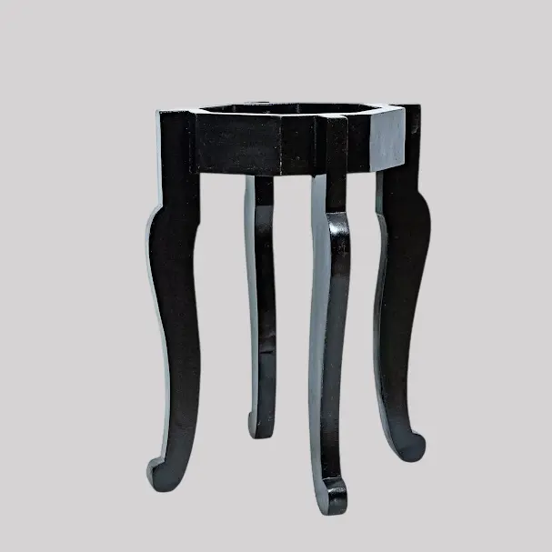 Black wooden & Light Stand For Marble Table Top close detail