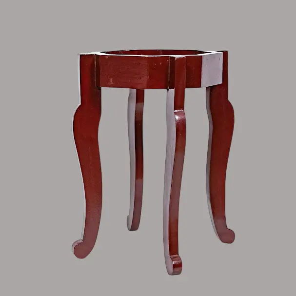 Brown Wooden & Light Stand For Marble Table Top close detail