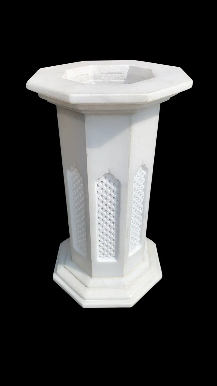 Marble Stand with Filigree Work For Marble Inlay Table Top