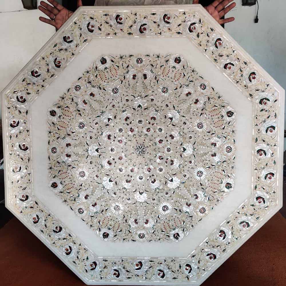 Inlaid Mother Pearl Table Top| Mop Dining Table