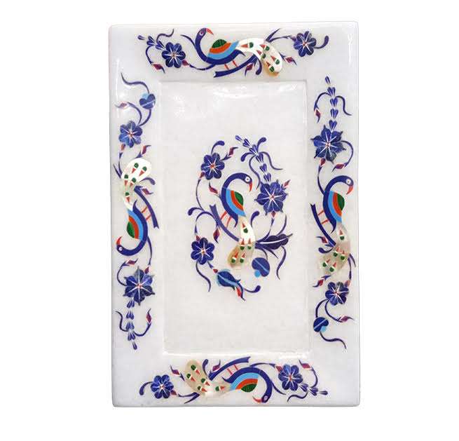 Inlaid Marble Serving Tray