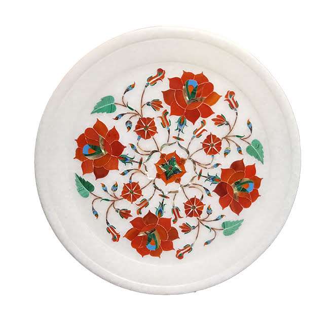 Marble Inlay Plate: A Masterpiece of Timeless Artistry alternate view