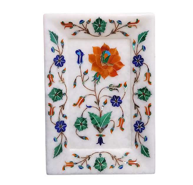 Exquisite Handcrafted Marble Inlay Trays | Elegant & Durable Home Decor