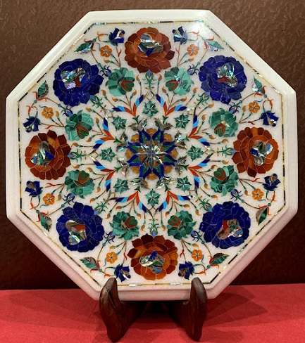 Master Piece Of Marble Inlay Side Table A piece Of Art
