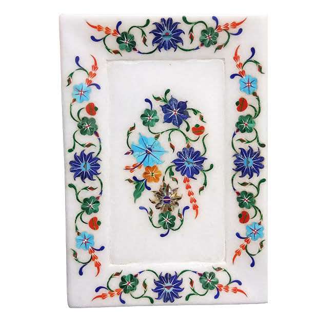 Inlaid Marble Serving Tray