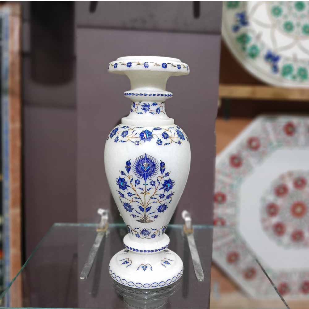 Master Piece Marble Inlay Vase for Collection piece of Art