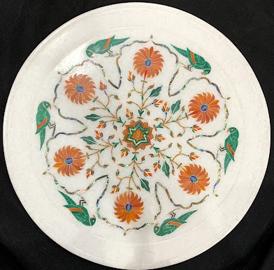 12inches Decorative Marble Inlay Serving Plate