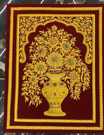 Zari Jewel Embroidery Wall Hanging Carpet – Exquisite Elegance for Your Home
