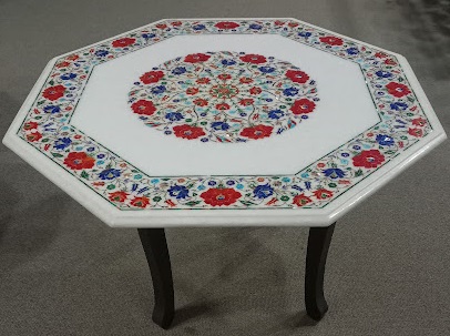 Handcrafted Octangle Marble Inlay Coffee & Patio Table