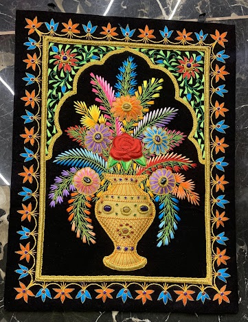 1.5X2 Feet Silk Thread Embroidery Tapestry