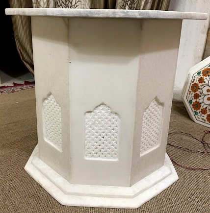60cm Height White Marble Stand For Dining & Coffee Table