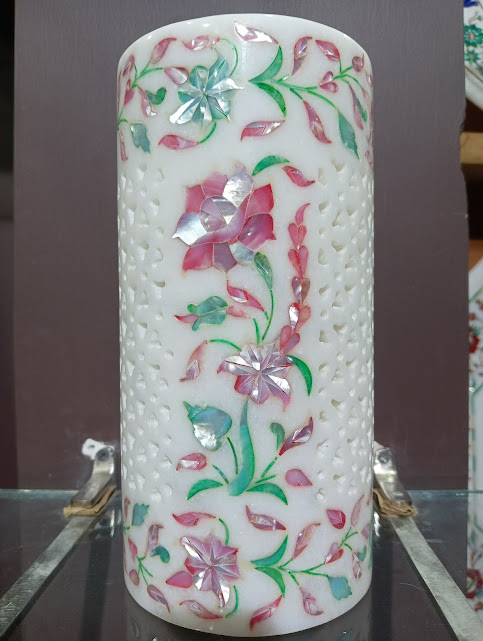 Marble Inlay Vase | Tea Light | Candle Stand alternate view