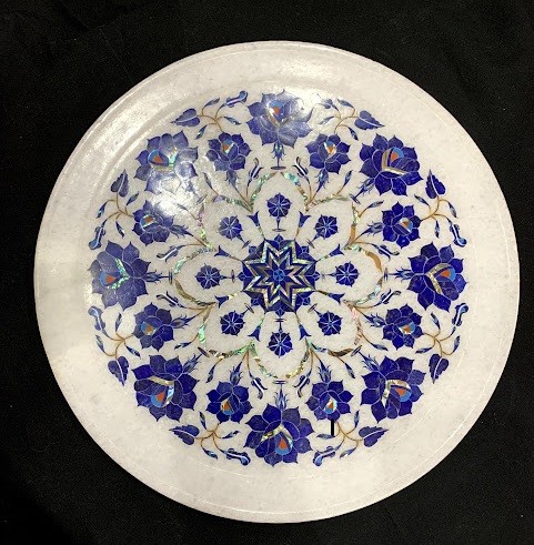 12inches Lapis Lazuli & Marble Inlay Plate