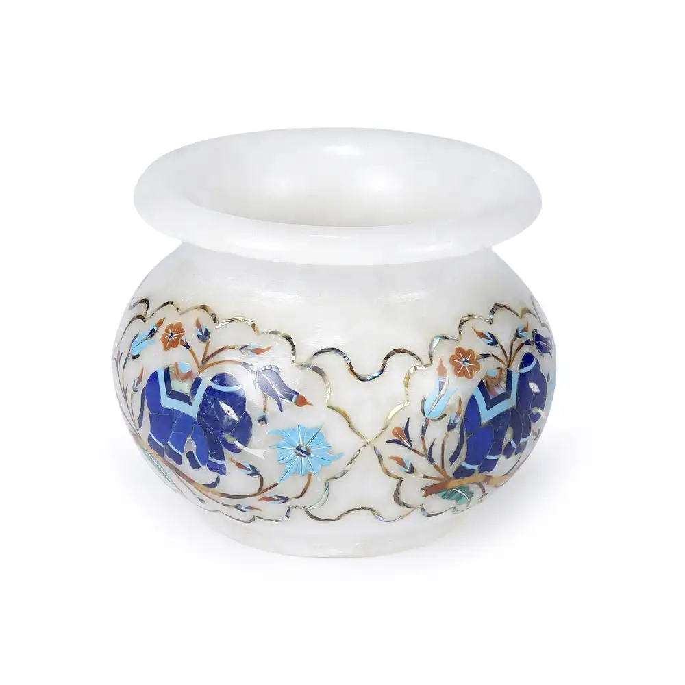 White Marble Inlay Flower Pot| Pitcher & Votives