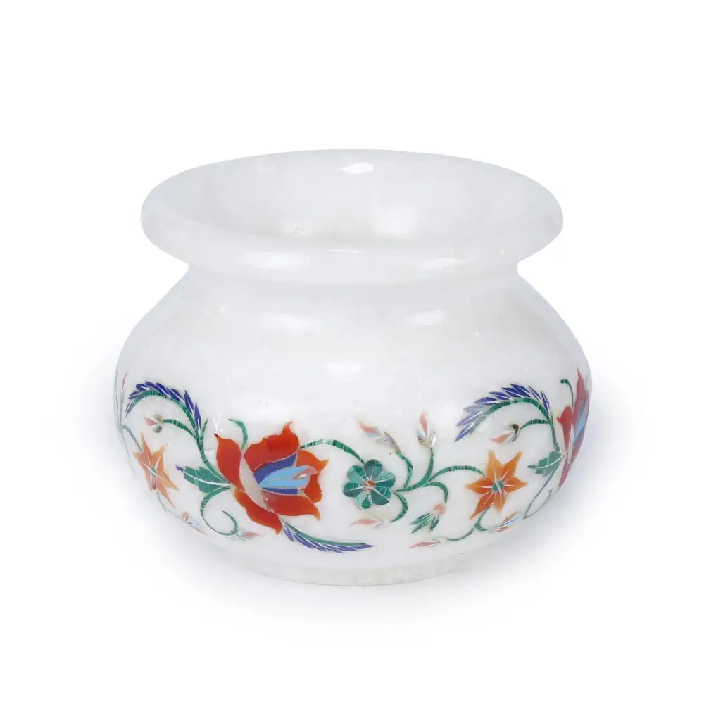 Intricate design Marble Inlay Pot