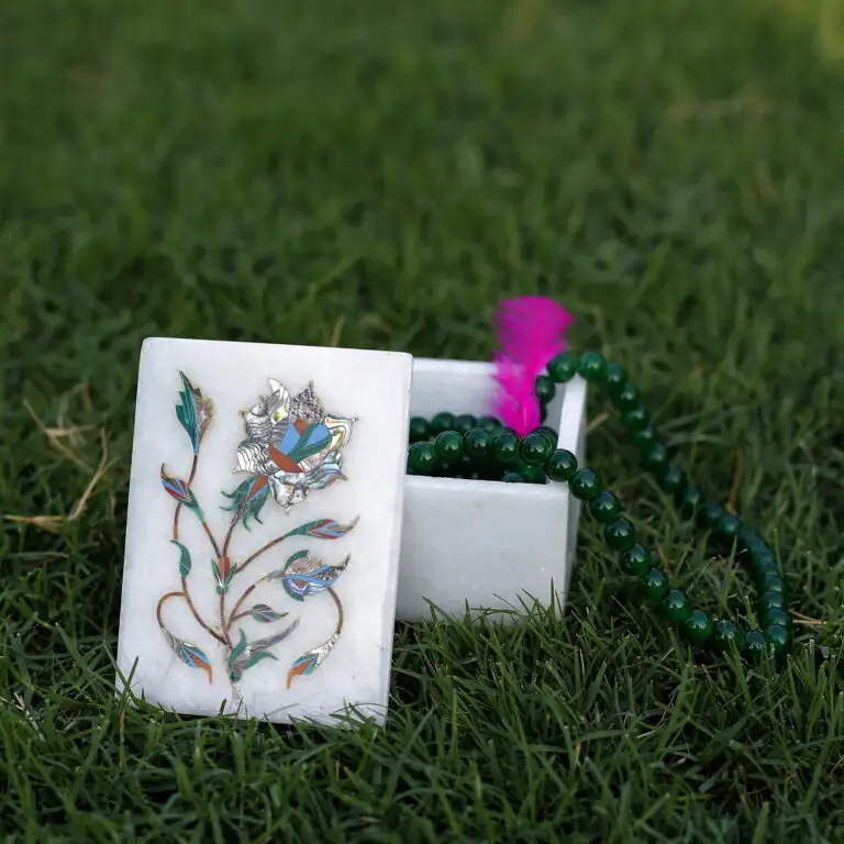 Marble Inlay Jewelry Box – Handmade Decorative Storage