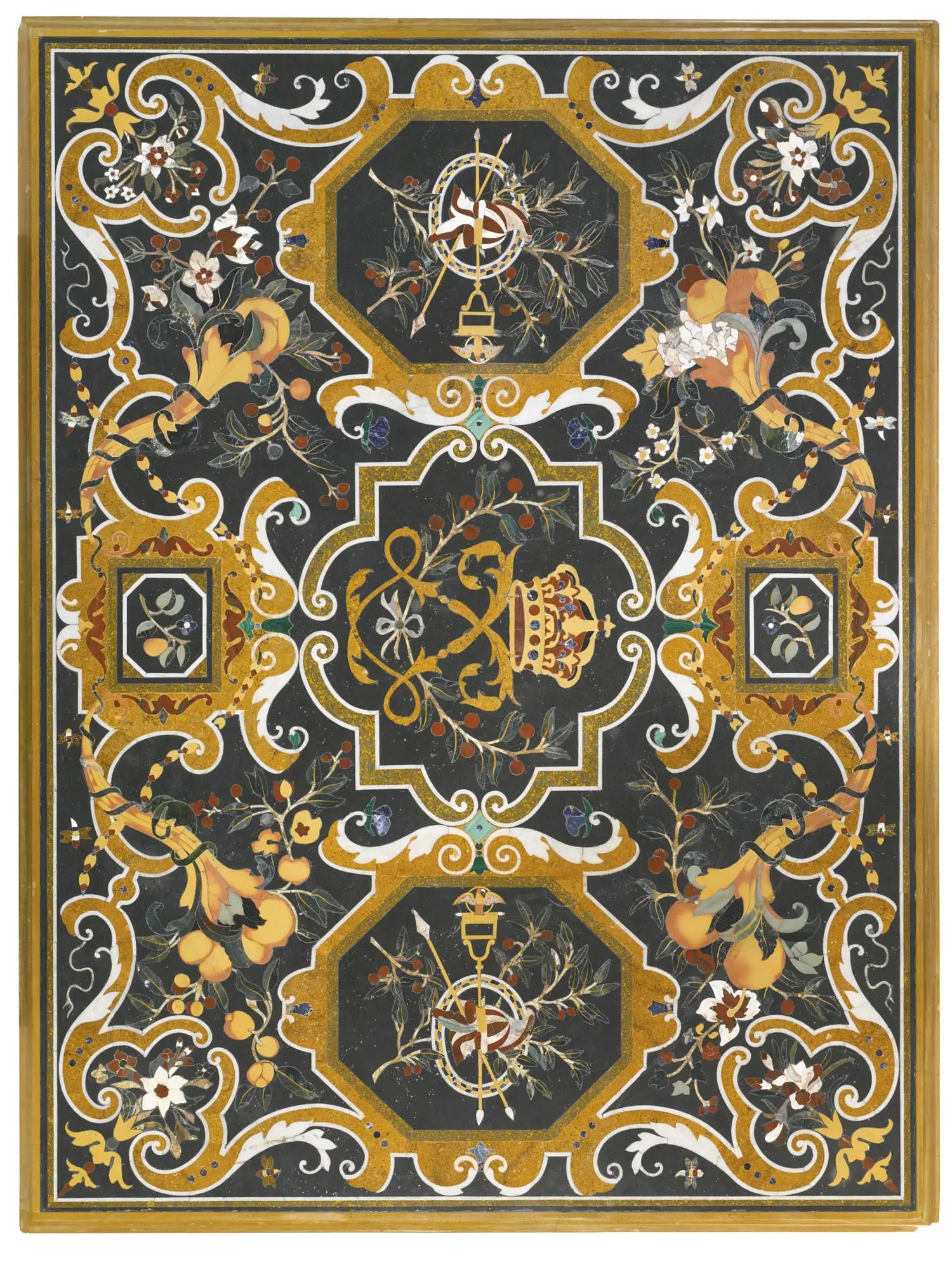 Luxury Italian Design Black Marble Inlay Dining Table