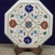 Handcrafted Marble Inlay Side Table With Elegant Design