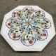 Floral Design Marble Inlay Side Table