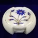 Exquisite Marble Inlay Coaster Set - Handcrafted Elegance for Your Home