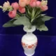Elegant Marble Inlay Vase with Intricate Floral Design