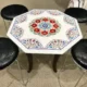 Modern Design Marble Inlay Coffee Table with Wooden Stand