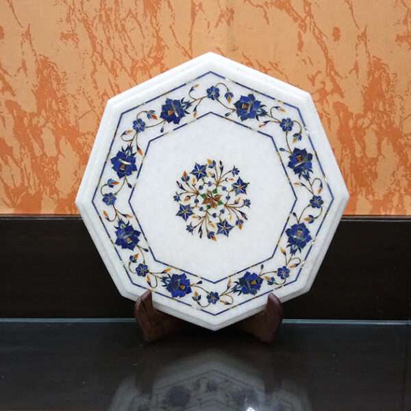 Inlaid Marble Table tops India| Agra Marble Side Table