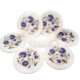Set of six luxury inlay marble coasters in Mughal-style design