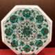 Master-Piece Malachite Inlaid Marble Side Table Top