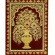 Dark Reddish Velvet Zari Wall Hanging Jewel Embroidery Carpet