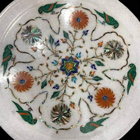 12inches Marble Inlay Display Plate for Centerpiece