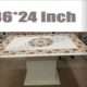 Rectangle White Marble Inlay Dining Table| Coffee Table
