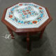 Master Piece of White Marble Inlay Table Top- Luxury table For Home
