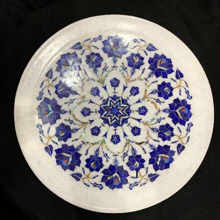 12inches Lapis Lazuli & Marble Inlay Plate