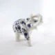 Inlaid Lapis Lazuli White Marble Inlay Elephant Figure Trunk up- A Piece of Good Luck