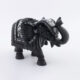 Vintage-Style Black Marble Inlay Elephant Figurine – Hand Crafted Design