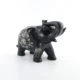 Pietra Dura Black Marble Inlay Elephant Sculpture - Intricate Stone Inlay Artwork