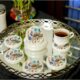 Artisan-crafted marble & semi-precious stone inlay coasters set