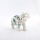 Floral-Pattern Marble Inlay Elephant Statue – Handcrafted Collectible