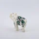Malachite Inlaid White Marble Elephant Home Décor Gift for Living Room