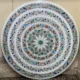 Antique Round White Marble Inlay Table Top with elegant flower, birds, fish & animal designs