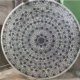 Inlaid Lapis Lazuli Round White Marble Inlay Dining Table Top with Fine Work