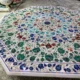 5X5 feet Luxury Octagon White Marble Inlay Dining Table Best Master Piece with Elegant Rose Flower Design